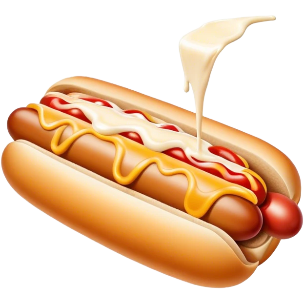 Hotdog with milk on it emoji