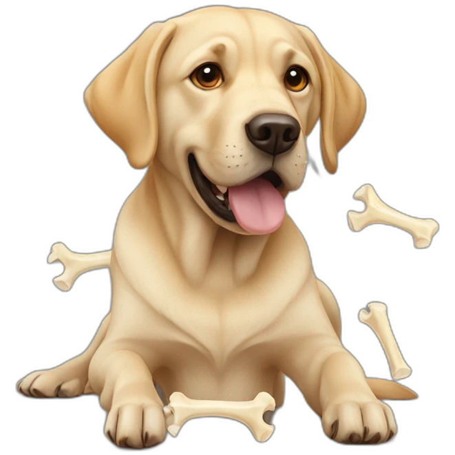labrador with bones emoji