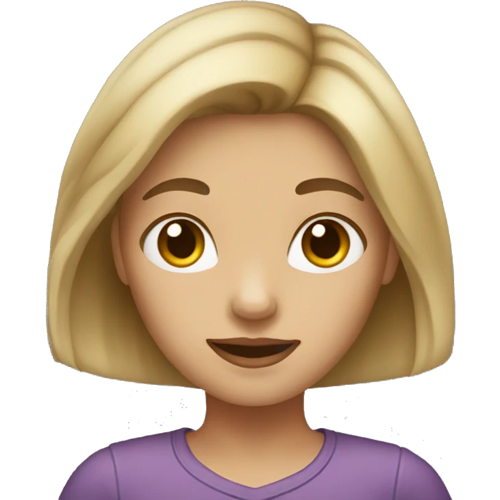 Girl with dark blonde hair emoji