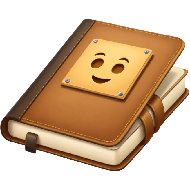 open thick book with leather cover emoji