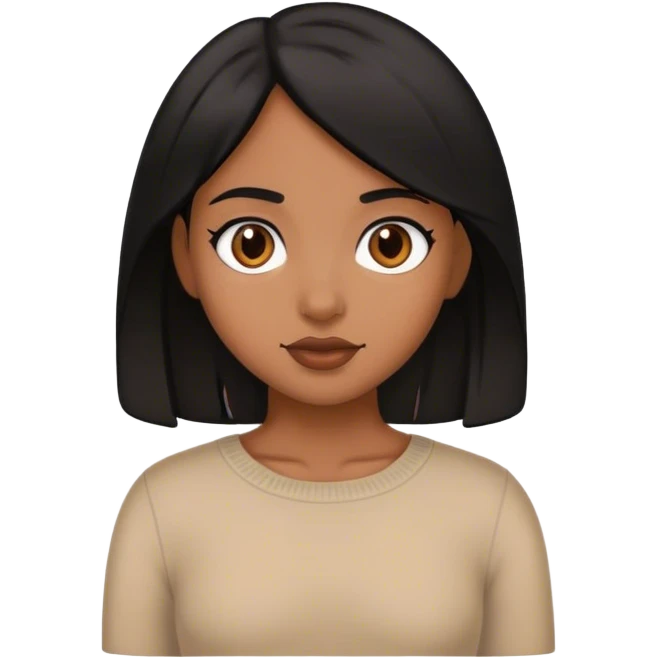 Black haired brown girl  emoji