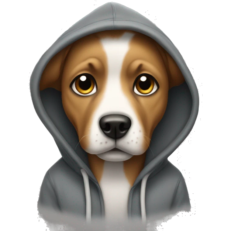 Dog wearing a hoodie emoji