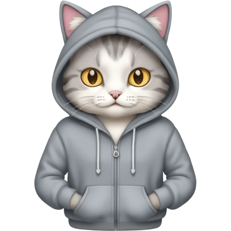 Cat wearing a hoodie emoji