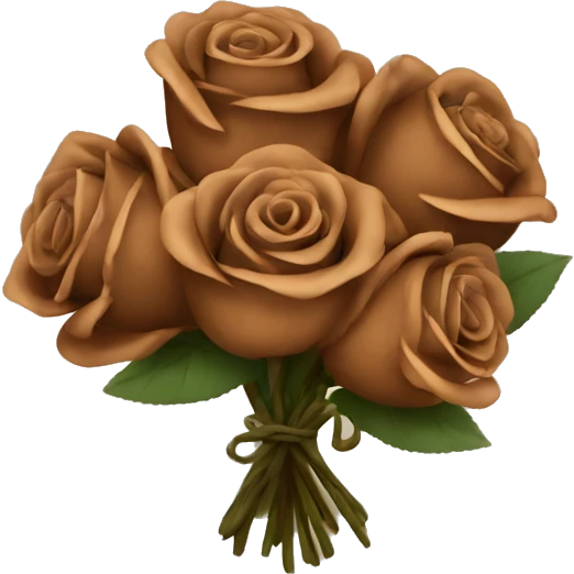 Brown roses bouquet  emoji