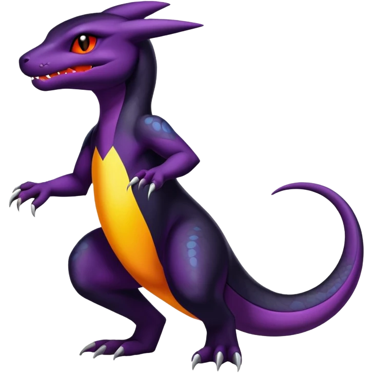 Shiny Salandit-Umbreon-Charmeleon-Fakémon-hybrid-creature (full body)  emoji