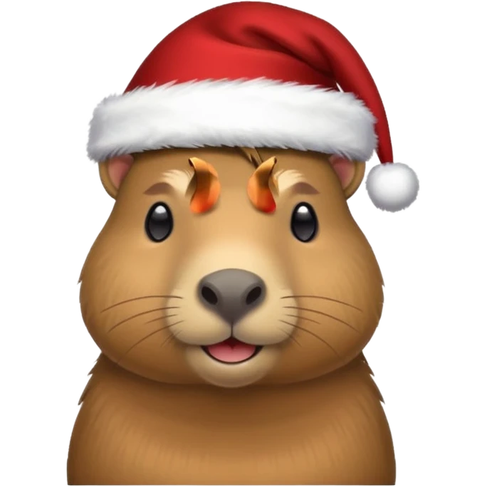 Capybara con gorrito de navidad emoji para Whatsapp  emoji