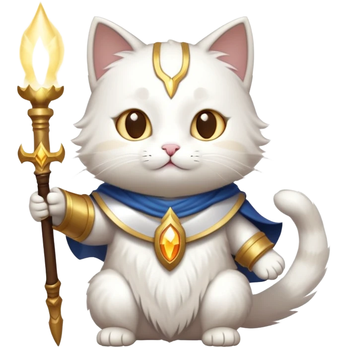 cute cat paladin casting a holy light spell emoji