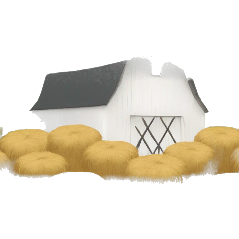 White barn with haystacks on top  emoji