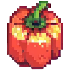 red capsicum, pixel art, simple, no background emoji