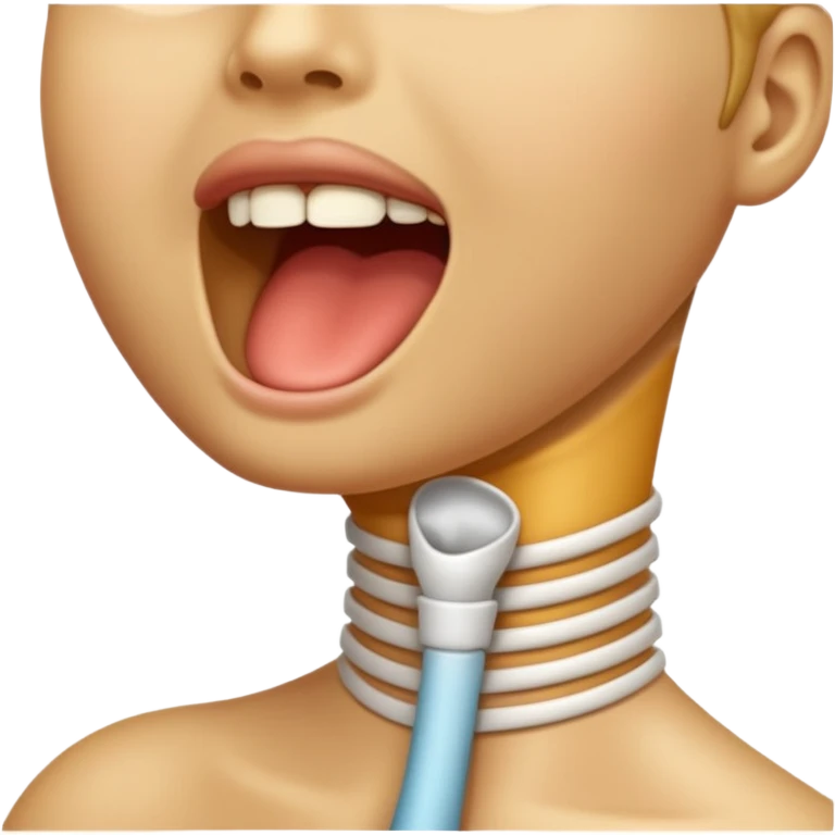 a clean, detailed emoji of a human throat, showing the neck front with subtle shading, simple anatomy, warm skin tone, smooth emoji style, no gore, no internal organs, friendly and clear medical-style icon
 emoji