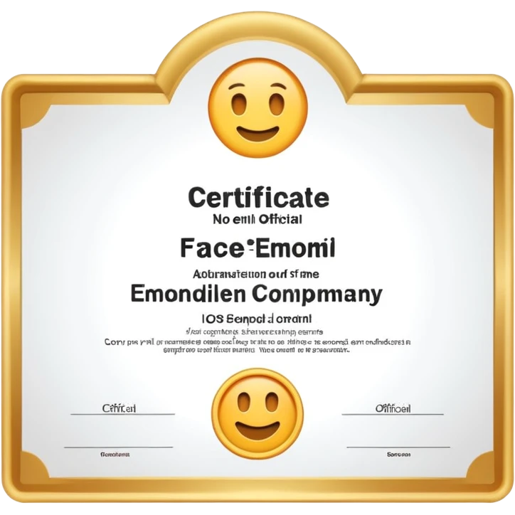 certificate without emoji face emoji