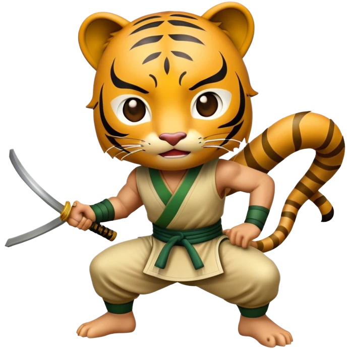 Cinematic Realistic Crouching Tiger, Hidden Dragon Pop Culture Emoji, showcasing a mystical portrayal of ancient martial arts rendered with dynamic textures and epic lighting. emoji