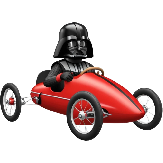 Darth Vader’s plush and refined streamlined rear-engine two cylinder racing cyclekart with advanced rugged suspension and steering  emoji