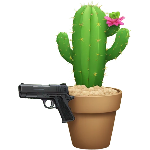 cactus with gun￼ emoji