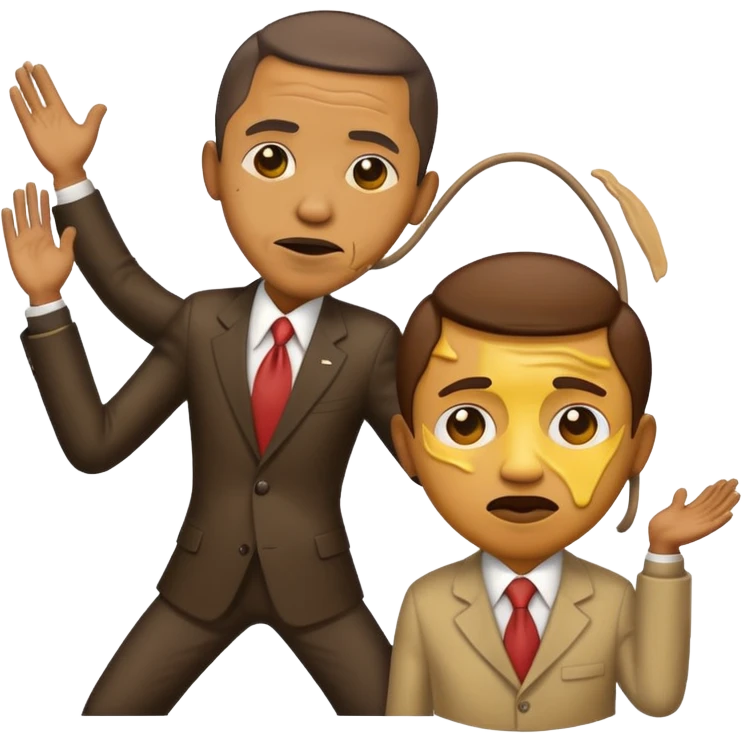 ein verzweifelter stöhnender emoji der ausgepeitscht wird von obama emoji