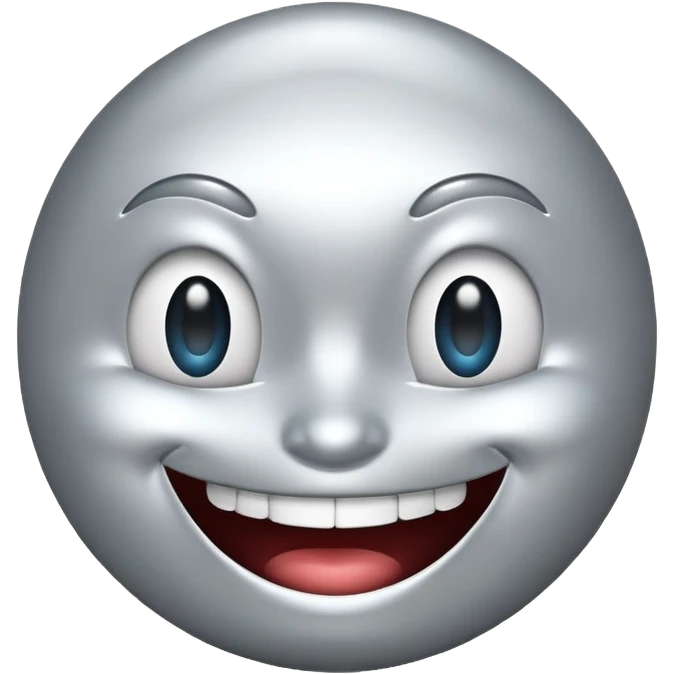 silver grinning face with smiling eyes emoji