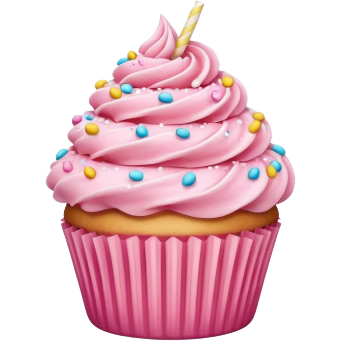 Cupcake with pink icing emoji