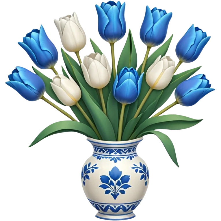 Blue and white tulip bouquet  emoji