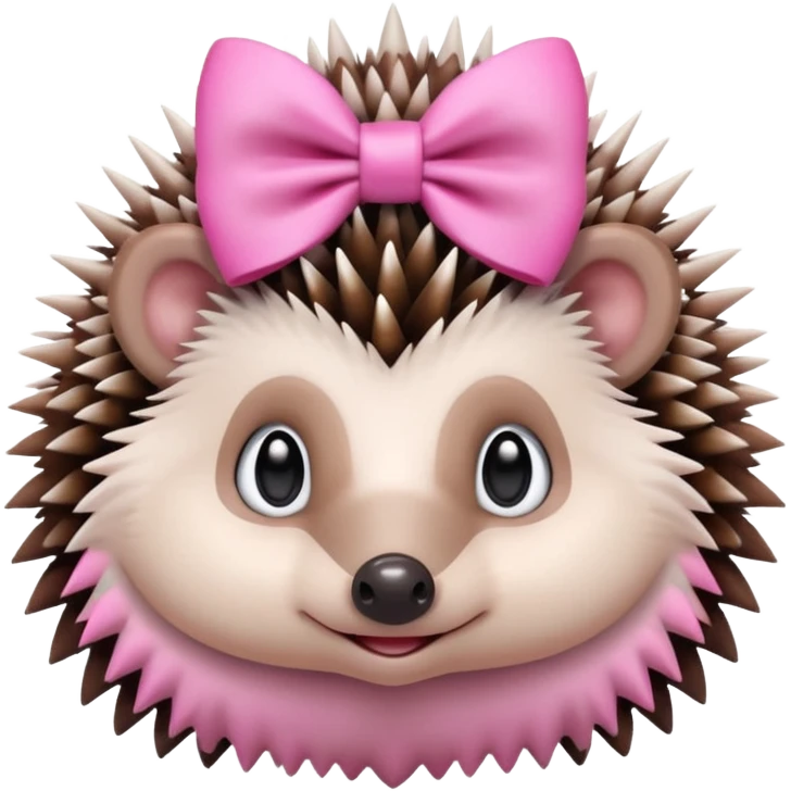 hedgehog with a pink bow emoji emoji