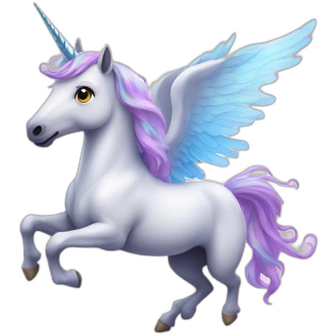 Magical unicorn flying emoji