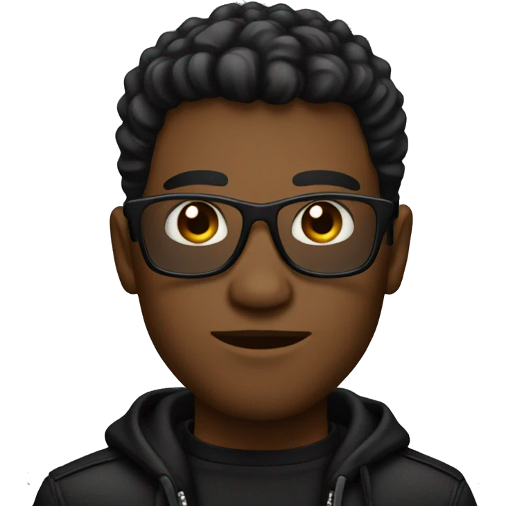 cool guy with black style emoji