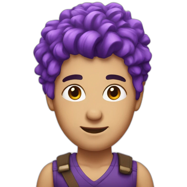 bourdon with purple hair emoji