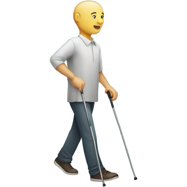 blind person walking with cane emoji