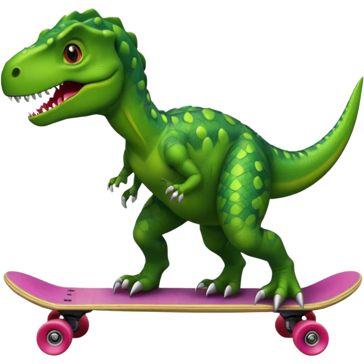 Dinosaur on a skateboard emoji