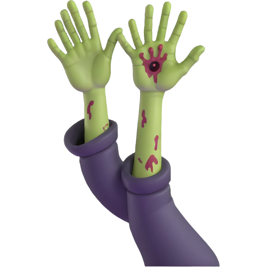 zombie with one hand reaching up emoji