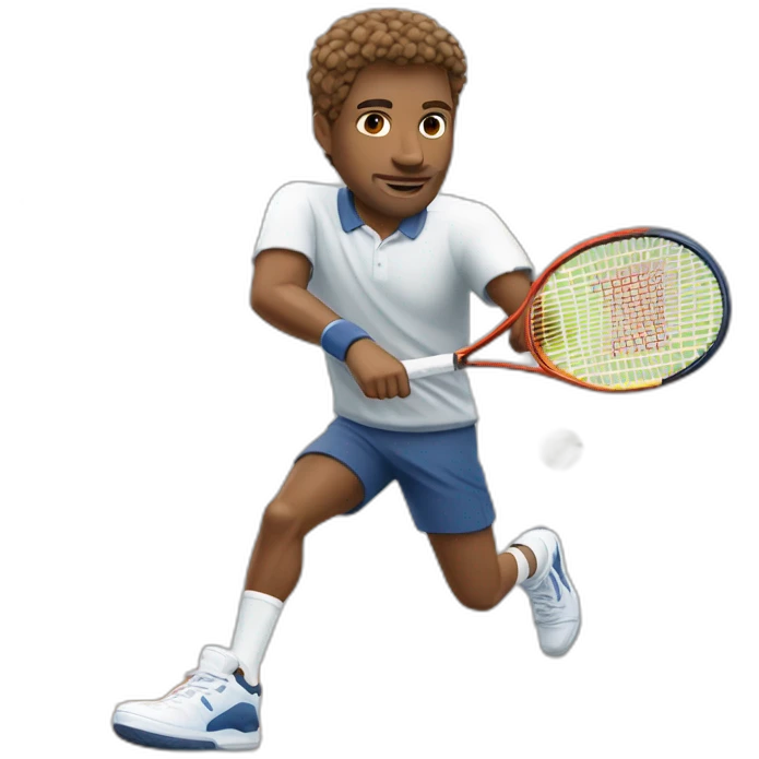Arthur Fils jouant au tennis sans casquette emoji