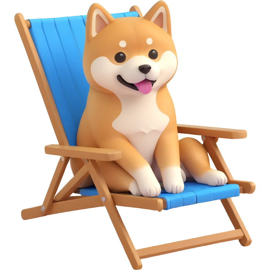 shiba inu in beach chair emoji