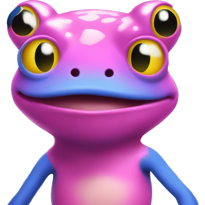 pink and blue frog mixed with stephen curry emoji