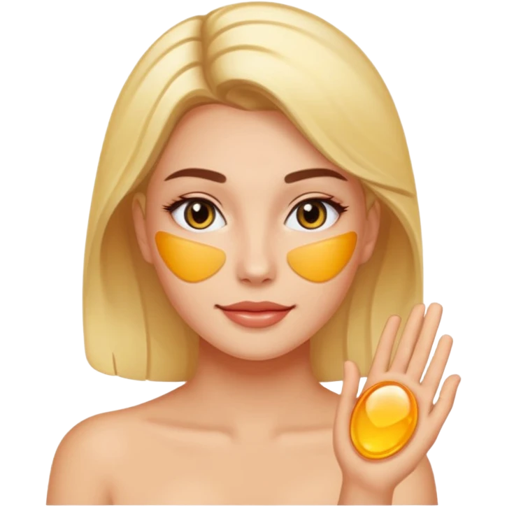 make an emoticon of a woman that has gel like under patches of skincare emoji