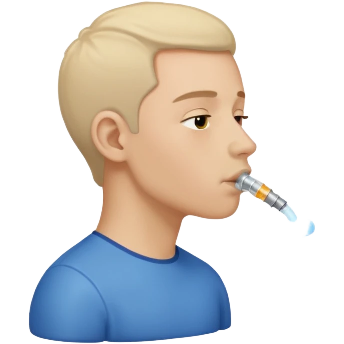 Side profile nose breathing oxigen emoji