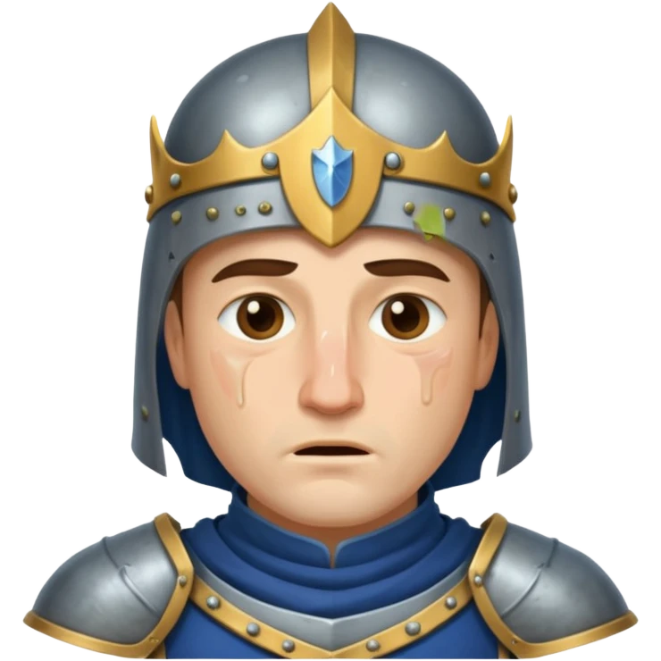 Orta çağdan şövalye ama gözünden yaş akıyor emoji