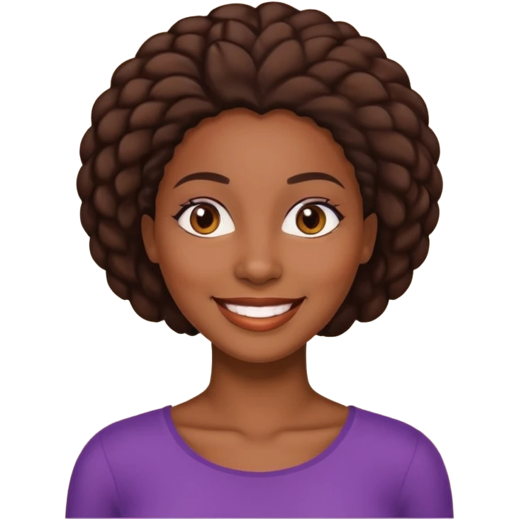 black african american woman, smiling emoji