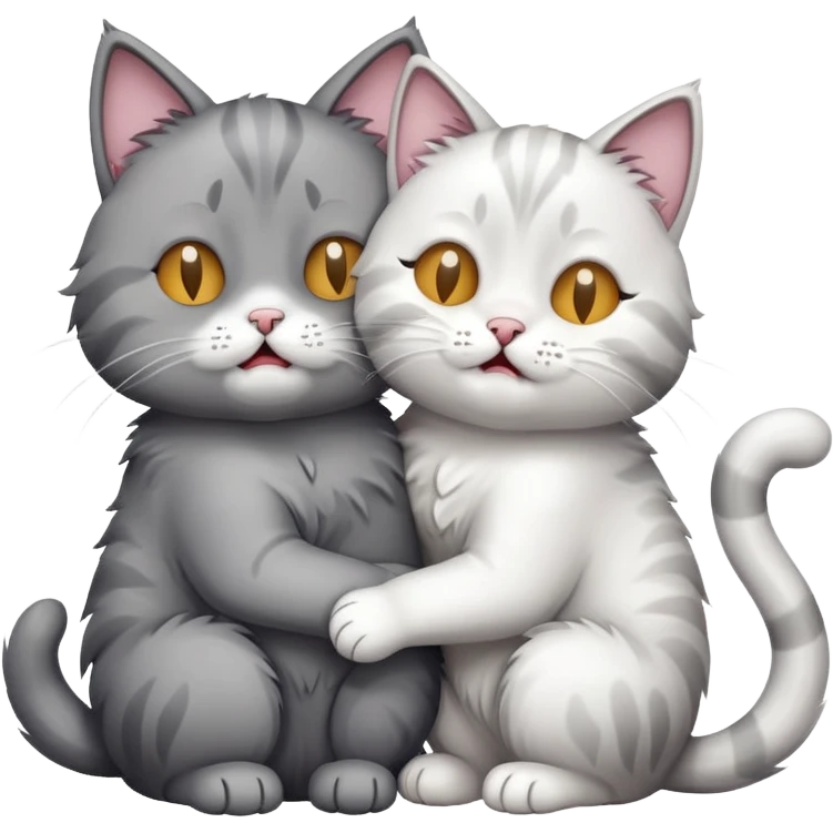 Cat crying hugging another cat  emoji