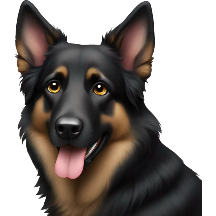 Black German shepherd Australian shepherd dog  emoji