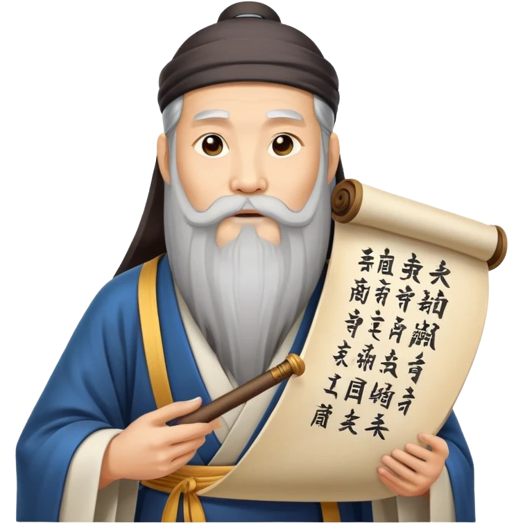 Ancient Taoist philosopher with a scroll emoji