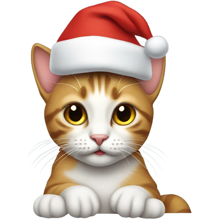Cat wearing Santa hat  emoji
