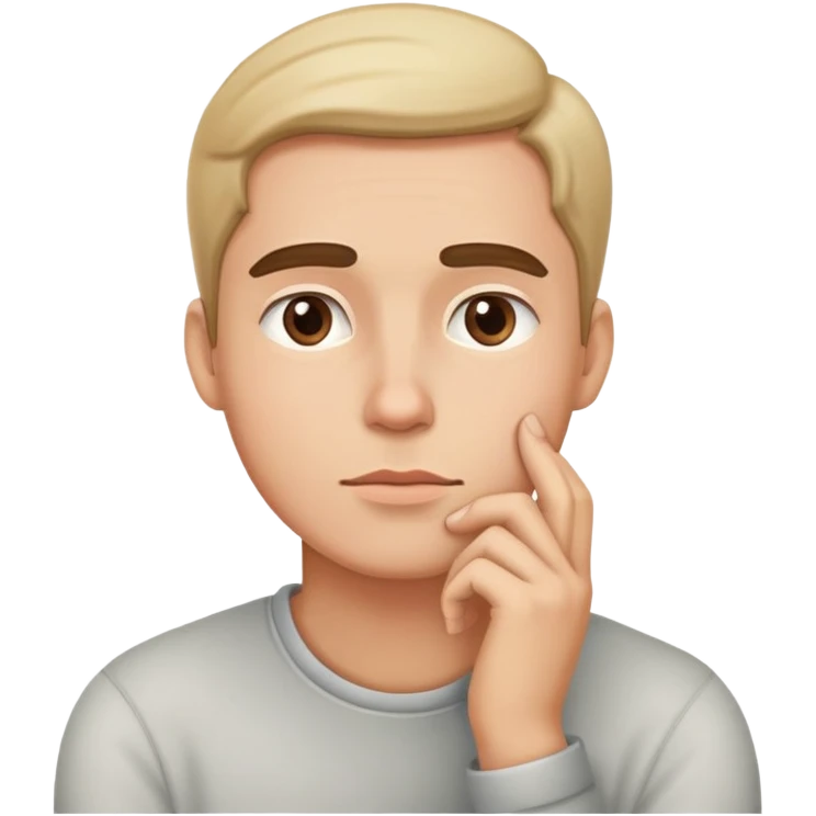 thoughtful person with hand on chin emoji