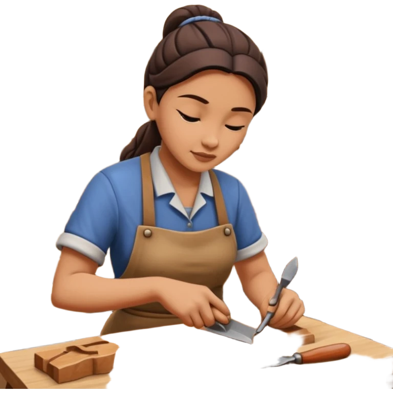 Wood Carving Craftsman woman emoji