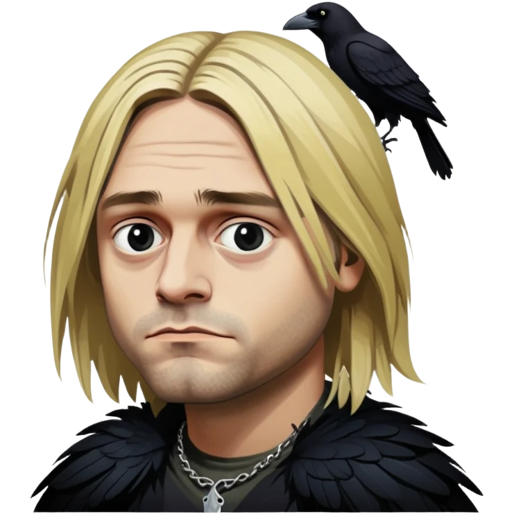 Kurt cobain as a crow emoji