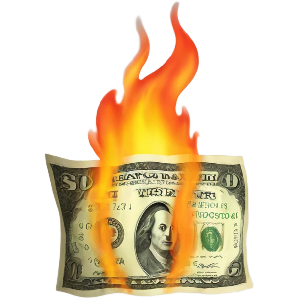 Money on fire emoji