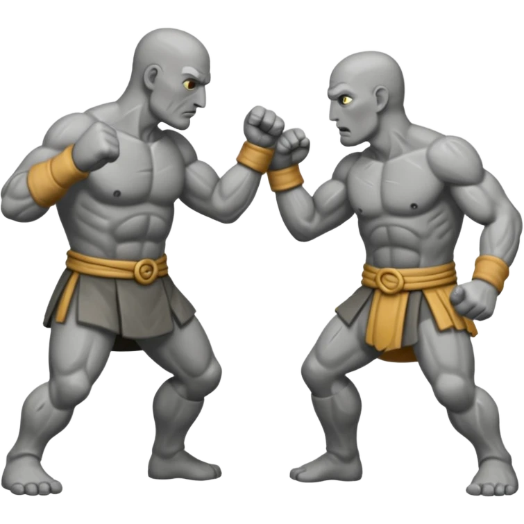 fight between two stone man  emoji