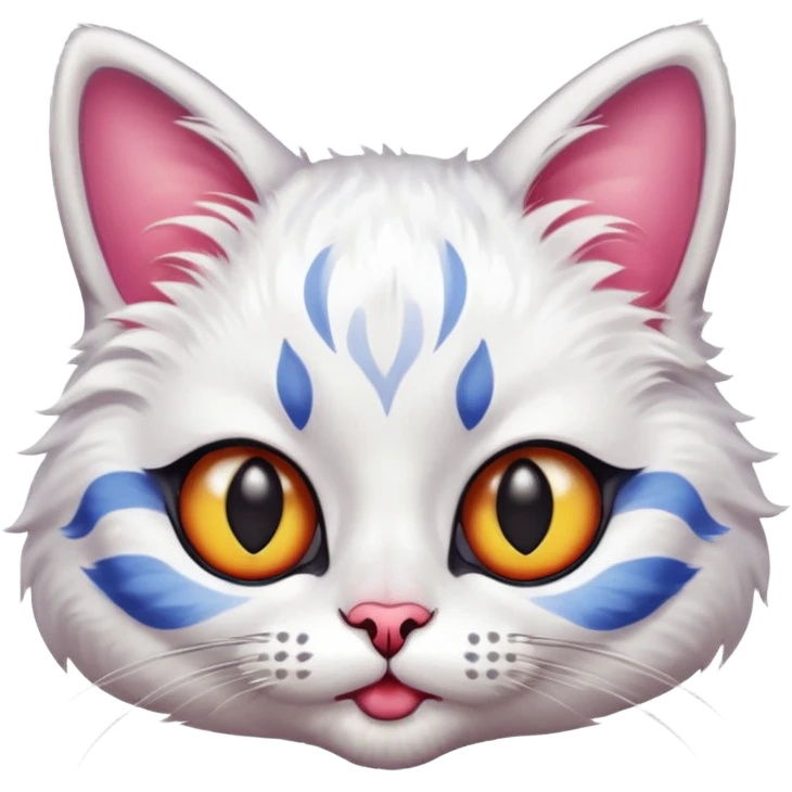 cat with exaggerated makeup emoji
