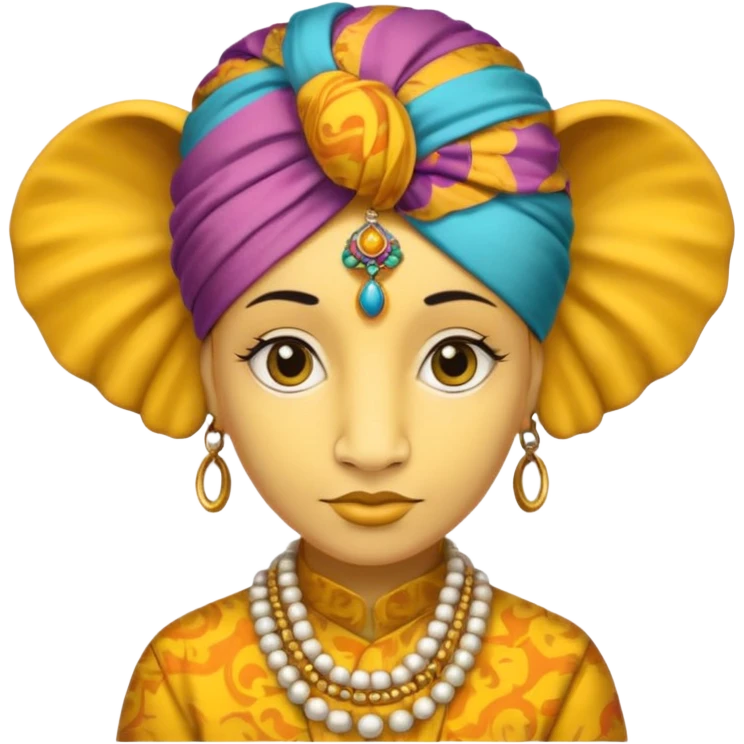 A human with a elephant head that is yellow emoji