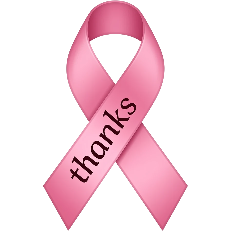 Lazo rosa de cáncer de seno y q diga gracias emoji