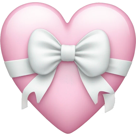 Pastel pink heart with white bow emoji