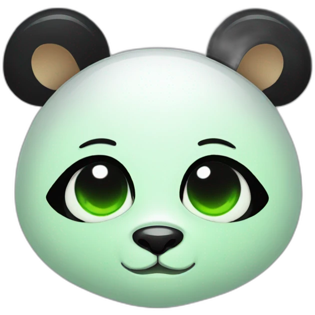 Green-eyed panda girl is sleeping emoji